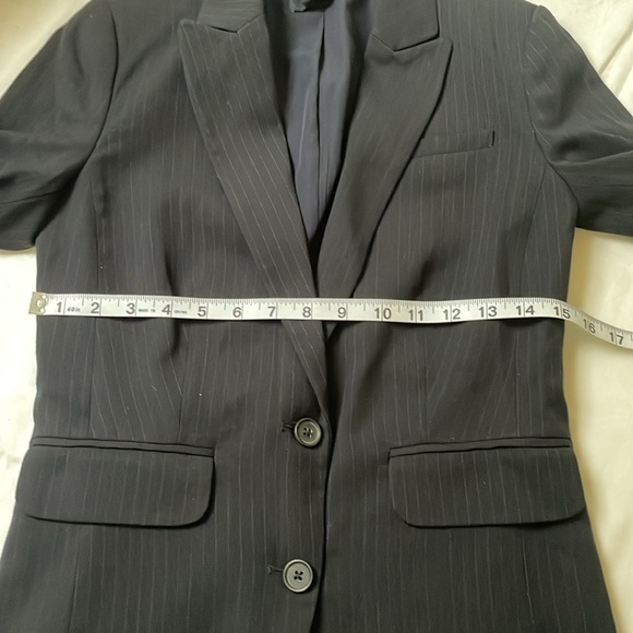 Banana Republic black pinstripe blazer jacket size 0 - Picture 10 of 14